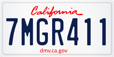 CA license plate 7MGR411
