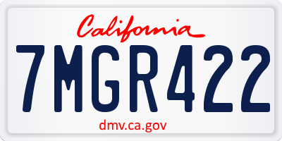 CA license plate 7MGR422