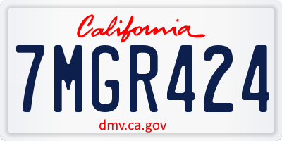 CA license plate 7MGR424