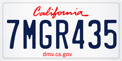 CA license plate 7MGR435
