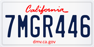 CA license plate 7MGR446