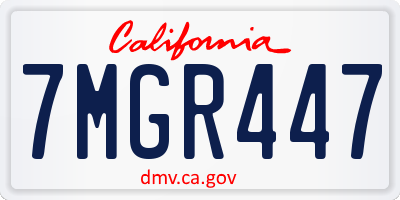 CA license plate 7MGR447