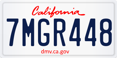 CA license plate 7MGR448