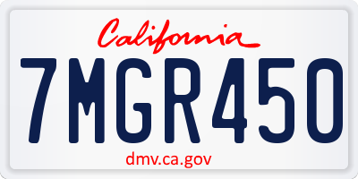 CA license plate 7MGR450