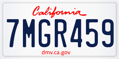CA license plate 7MGR459