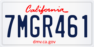 CA license plate 7MGR461