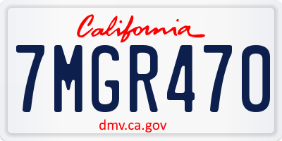 CA license plate 7MGR470