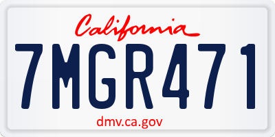 CA license plate 7MGR471