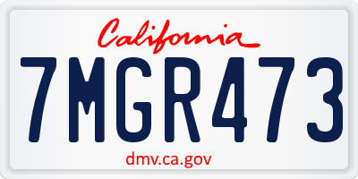 CA license plate 7MGR473