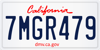 CA license plate 7MGR479