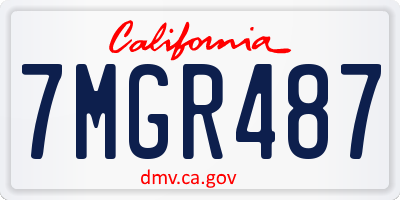 CA license plate 7MGR487