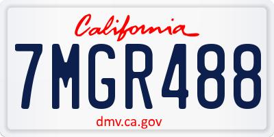 CA license plate 7MGR488