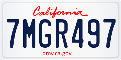 CA license plate 7MGR497