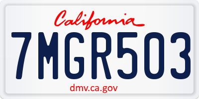 CA license plate 7MGR503