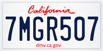 CA license plate 7MGR507