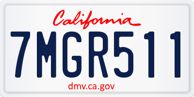 CA license plate 7MGR511