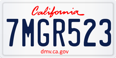 CA license plate 7MGR523