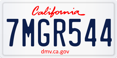 CA license plate 7MGR544