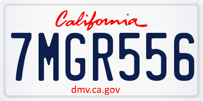 CA license plate 7MGR556