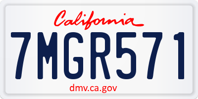 CA license plate 7MGR571