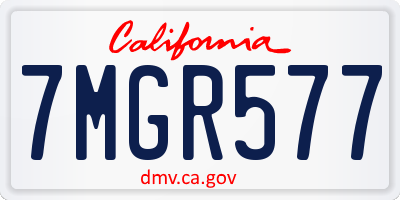 CA license plate 7MGR577