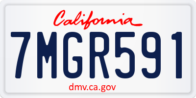 CA license plate 7MGR591