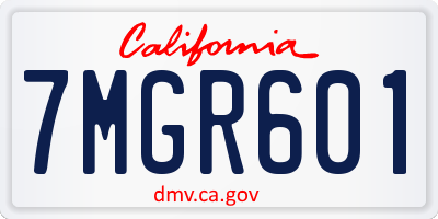 CA license plate 7MGR601