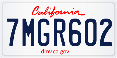 CA license plate 7MGR602