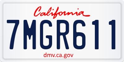 CA license plate 7MGR611