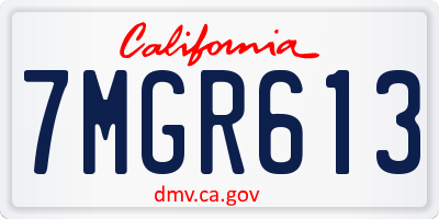 CA license plate 7MGR613