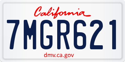 CA license plate 7MGR621