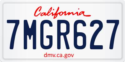 CA license plate 7MGR627