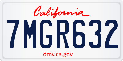 CA license plate 7MGR632