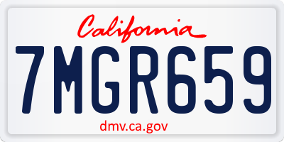 CA license plate 7MGR659