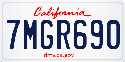 CA license plate 7MGR690