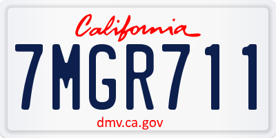CA license plate 7MGR711
