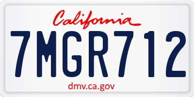 CA license plate 7MGR712