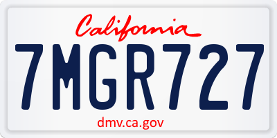 CA license plate 7MGR727