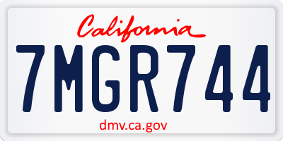 CA license plate 7MGR744