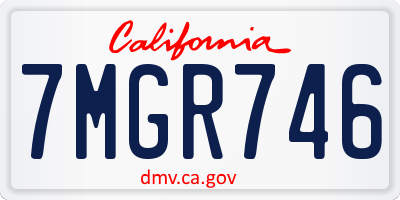 CA license plate 7MGR746
