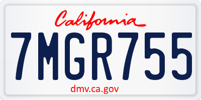 CA license plate 7MGR755