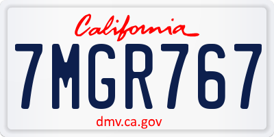 CA license plate 7MGR767