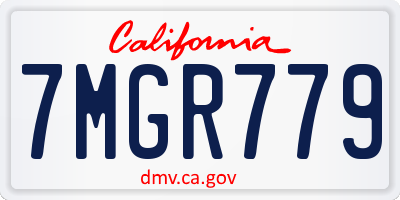 CA license plate 7MGR779