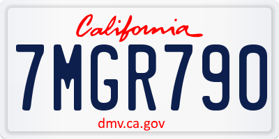 CA license plate 7MGR790