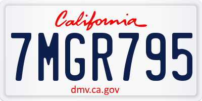 CA license plate 7MGR795
