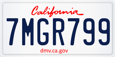 CA license plate 7MGR799