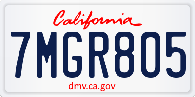 CA license plate 7MGR805