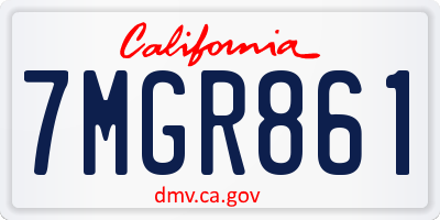 CA license plate 7MGR861