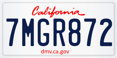 CA license plate 7MGR872