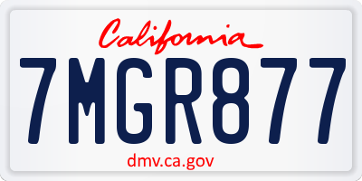 CA license plate 7MGR877